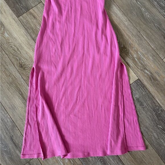 Aerie Pink Ribbed One-Shoulder Dress Women's Size Small - Picture 5 of 11